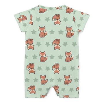 Cute Cotton Baby Fox Print Short Sleeve Romper