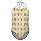 Cute Teddy Bear Spaghetti Strap Girls Swimsuit | AOP