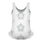 Cute White Star Print One-Piece Swimsuit for Girls