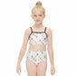 Girls' White Forest Pattern Cami Bikini Set