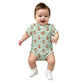Cute Baby Fox Print Short Sleeve Polo Romper