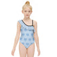 Cute Blue Elephant One-Shoulder Girls' Swimsuit
