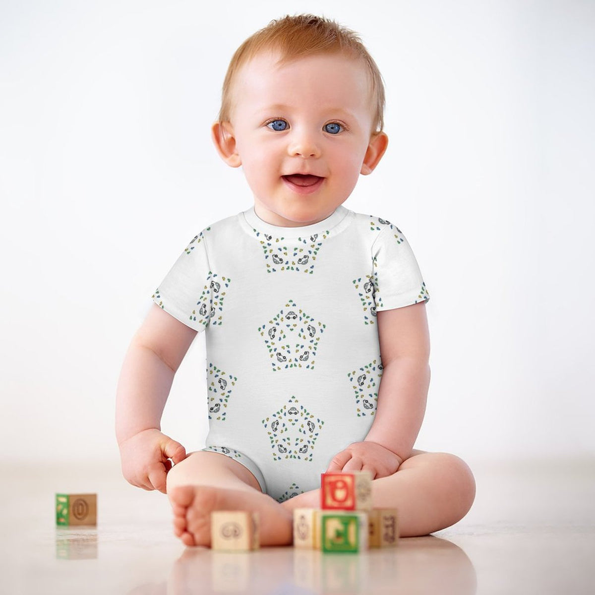 Baby Geometric Star Short Sleeve Romper
