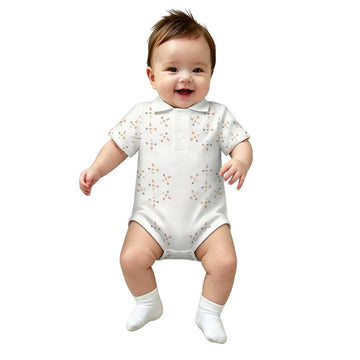 Cute Geometric Motif Short Sleeve Polo Baby Romper