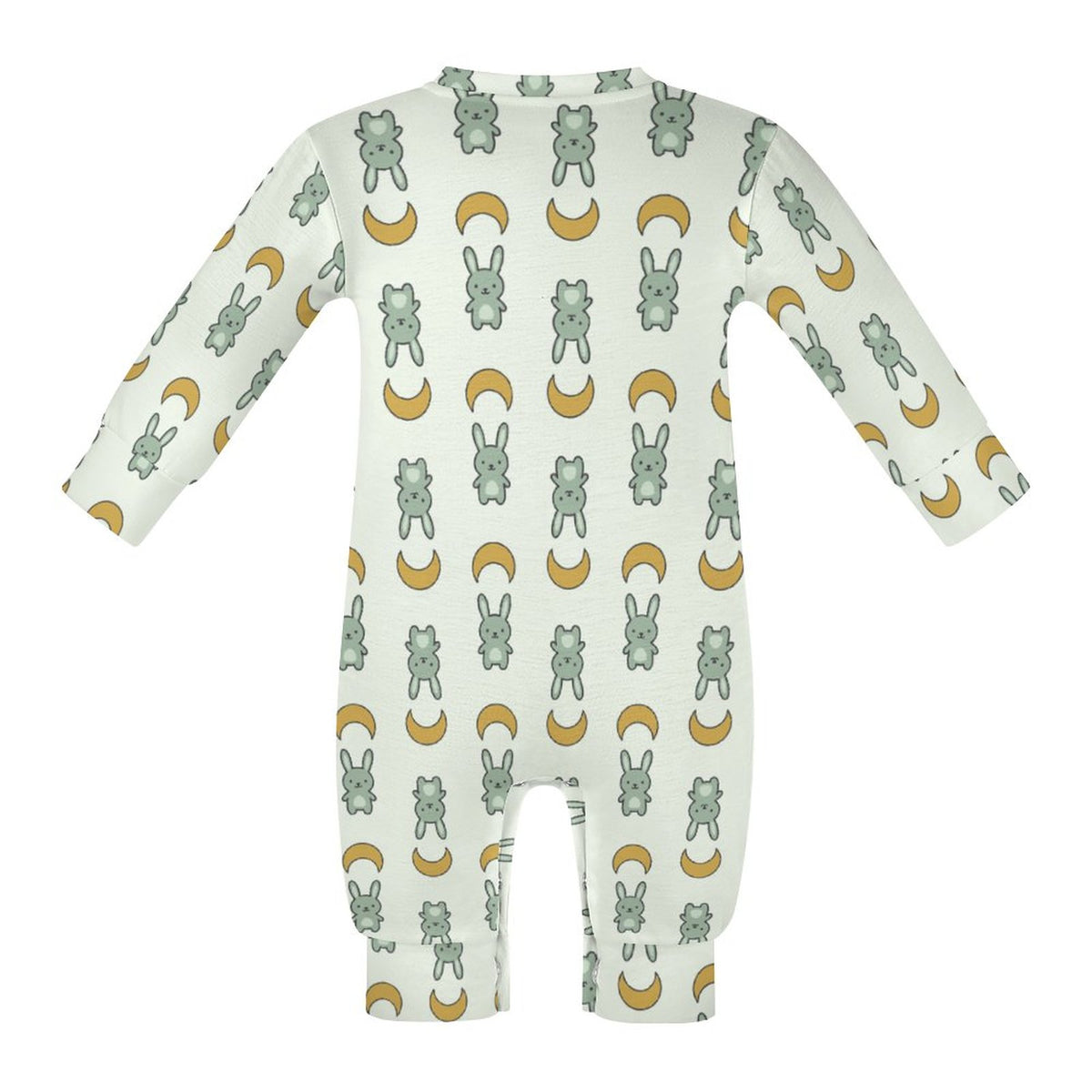 Cute Baby Bunny & Moon Long Sleeve Romper