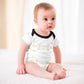 Cotton Baby Geometric Print Short Sleeve BoySuit