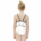 Girls' Geometric Print Contrast Strap Swimsuit