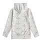 Kids' White Geometric Patterned Long Sleeve Hoodie