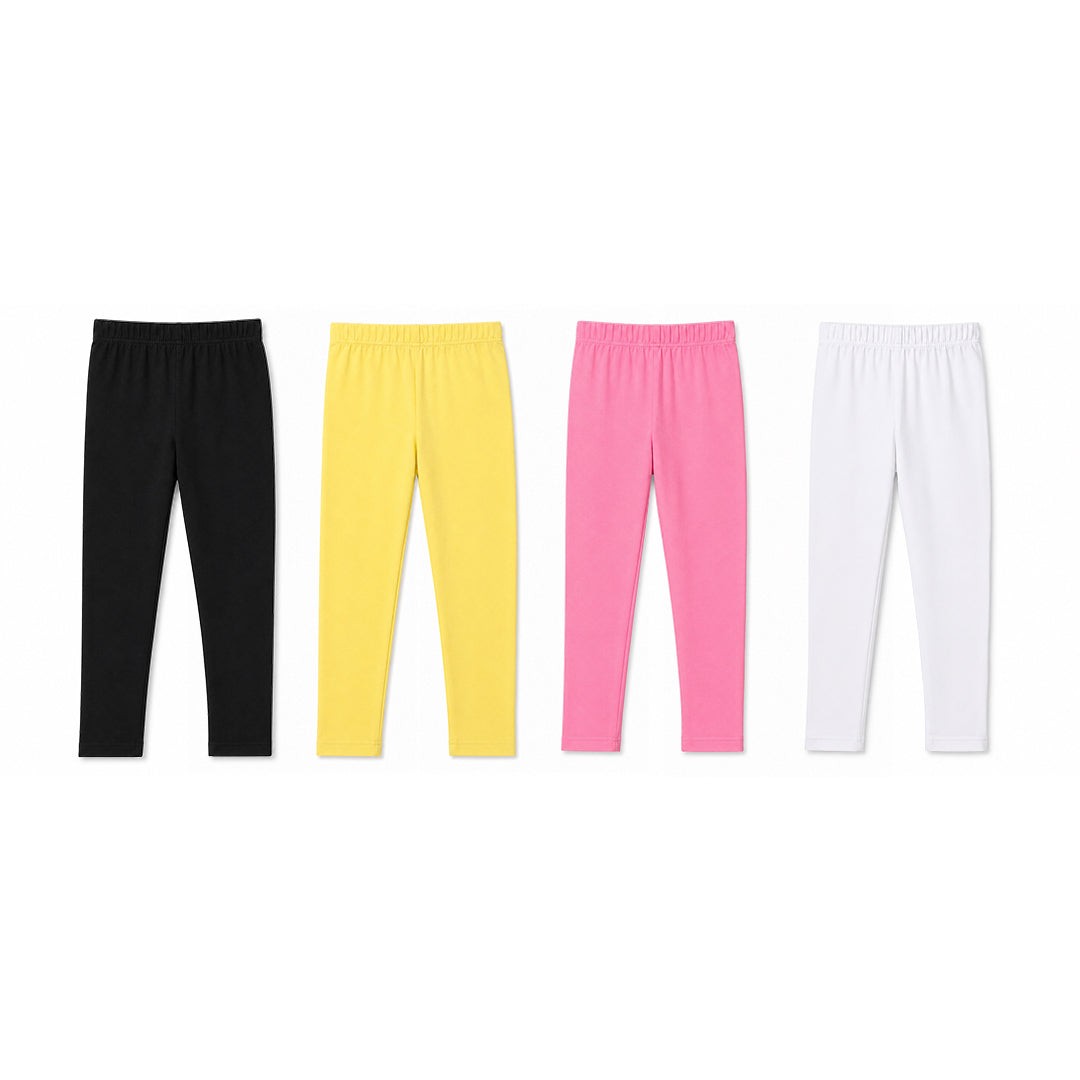 Girls' 4-Pack Cotton Stretch Leggings